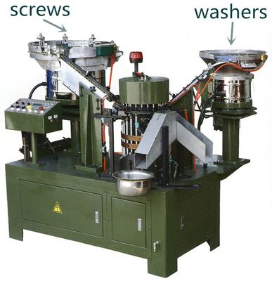Schroef- en wasmachine assemblage machine